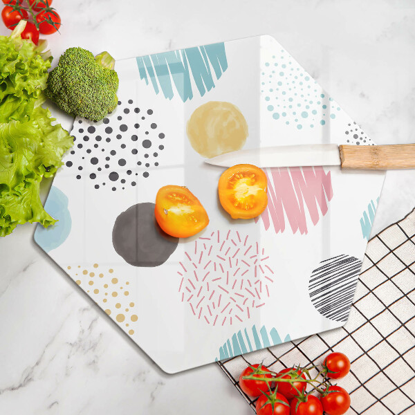 Chopping board glass Painted shapes