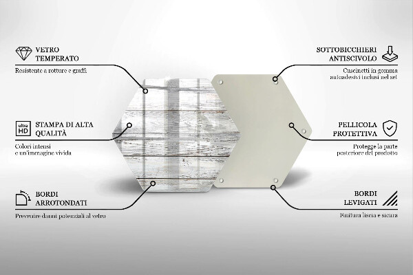 Chopping board glass Bright wooden boards