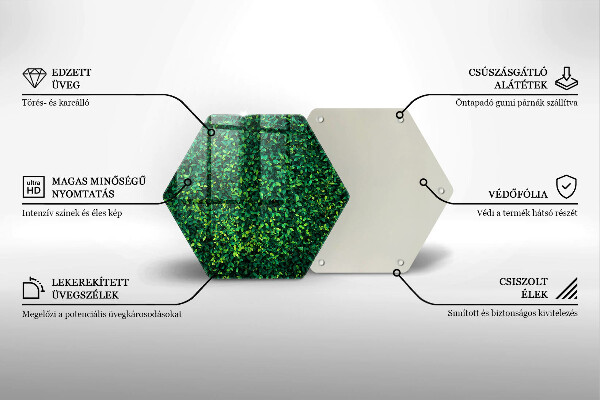 Chopping board glass Plant small leaves