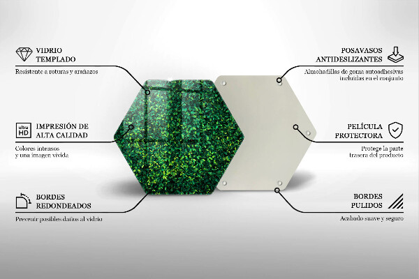 Chopping board glass Plant small leaves