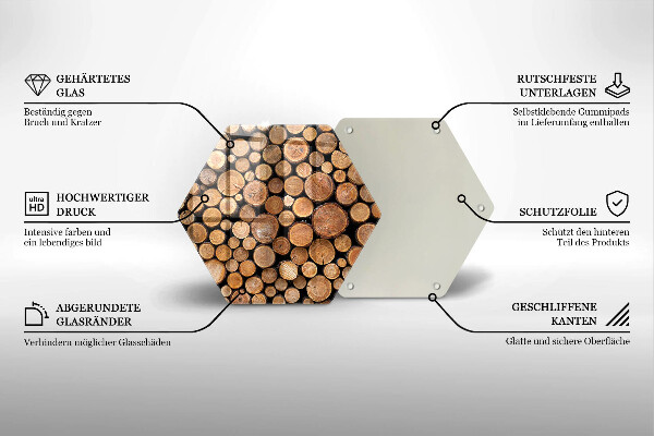 Chopping board glass Tree trunks