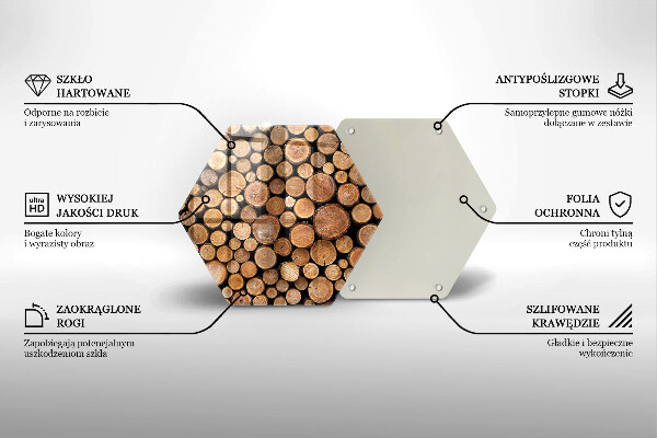 Chopping board glass Tree trunks