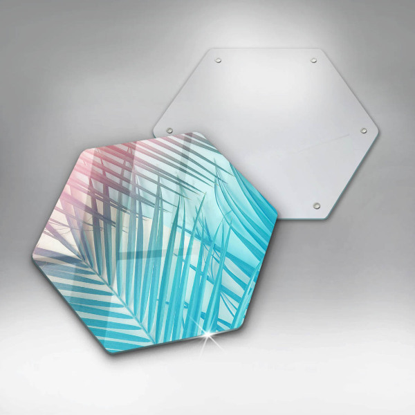 Chopping board glass Pastel leaves