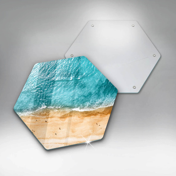 Chopping board glass Bank of the beach and the sea