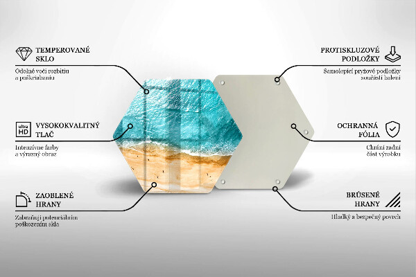 Chopping board glass Bank of the beach and the sea