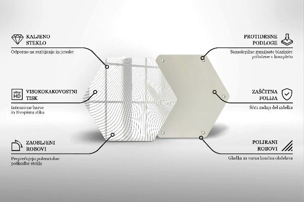 Chopping board glass Modern Line pattern