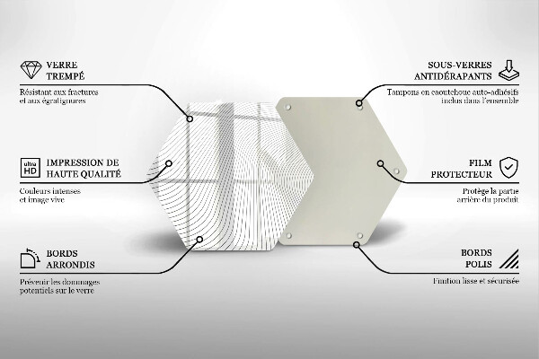 Chopping board glass Modern Line pattern