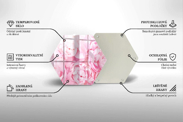 Kitchen worktop protector Delicate peonies