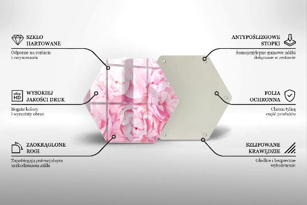 Kitchen worktop protector Delicate peonies