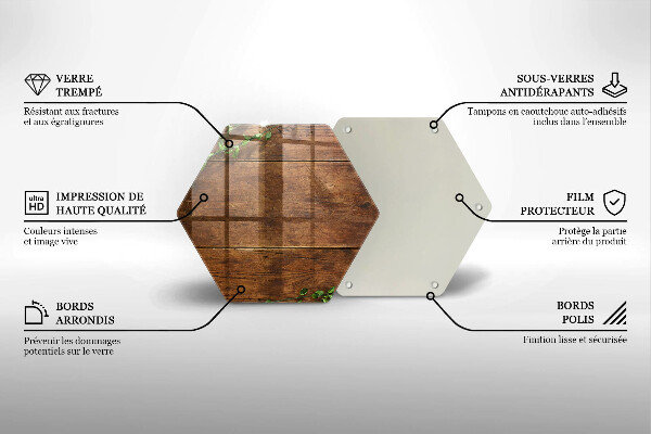 Kitchen worktop protector Wooden boards and leaves