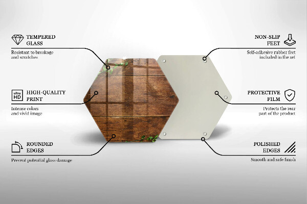 Kitchen worktop protector Wooden boards and leaves