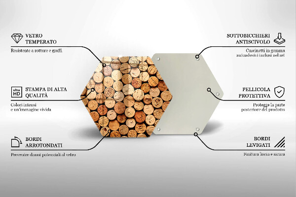 Kitchen worktop protector Wine corks pattern