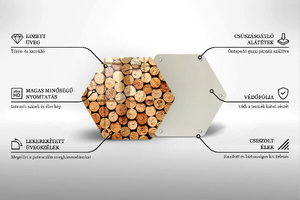 Kitchen worktop protector Wine corks pattern