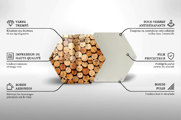 Kitchen worktop protector Wine corks pattern