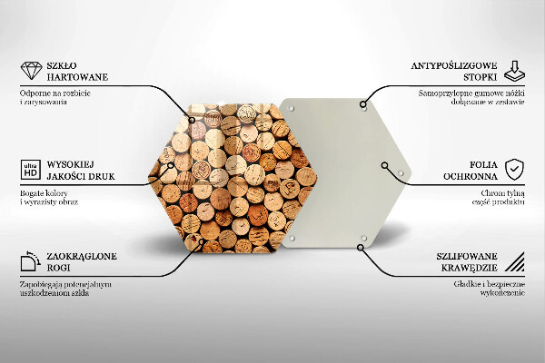 Kitchen worktop protector Wine corks pattern