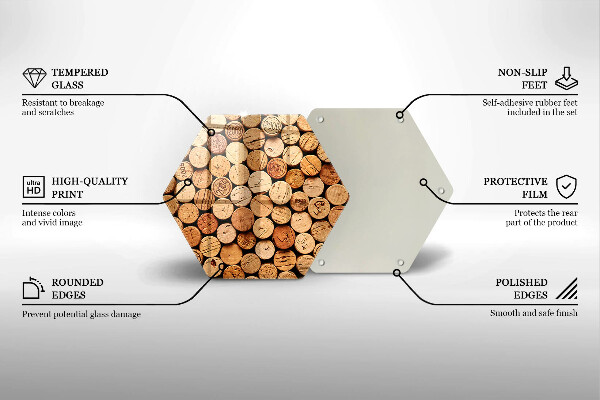 Kitchen worktop protector Wine corks pattern