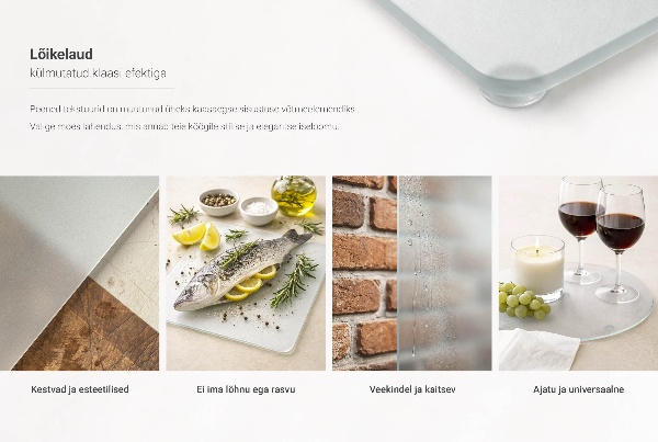 Glass chopping board, 11.8 × 20.5 inches