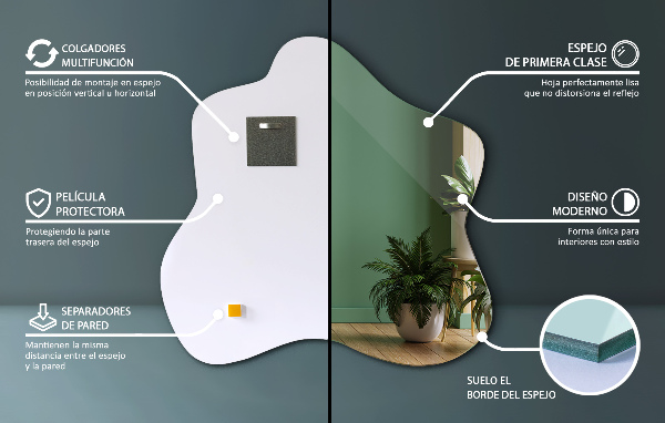 Splash irregular shaped mirror 48x48 cm