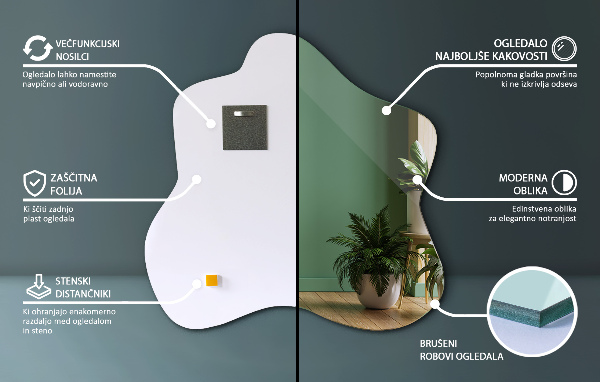 Splash irregular shaped mirror 48x48 cm