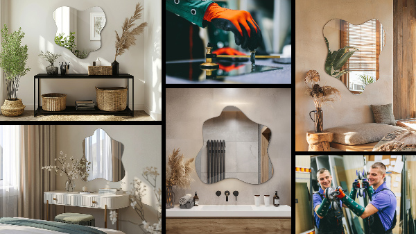 Splash irregular shaped mirror 48x48 cm