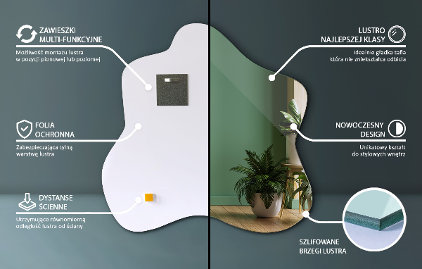 Splash irregular shaped mirror 48x48 cm
