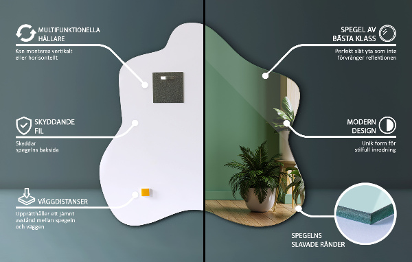 Splash irregular shaped mirror 77x77 cm