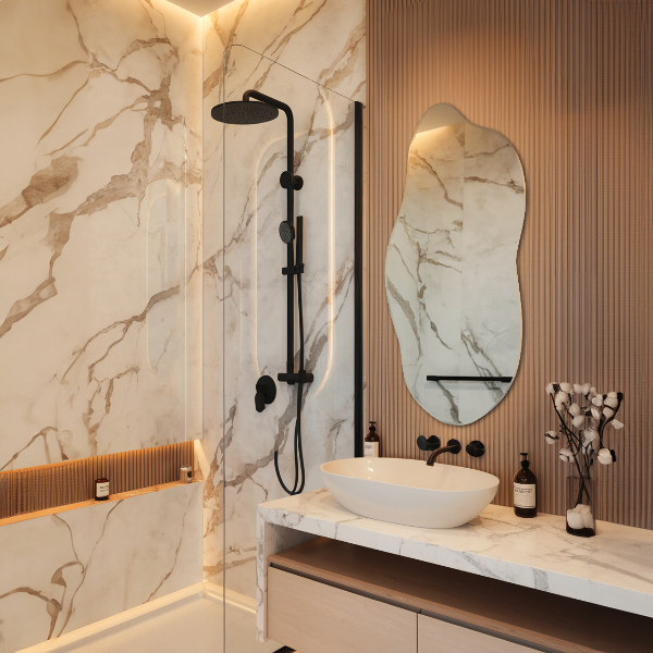 Pebble shape mirror decorative for the wall 14x32 in