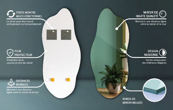 Weird shaped mirror modern 18x40 in