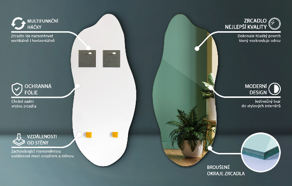 Weird shaped mirror modern 18x40 in