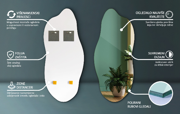 Weird shaped mirror modern 18x40 in