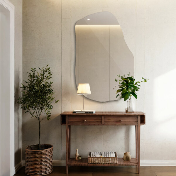 Organic shaped mirror frameless 31x20 in