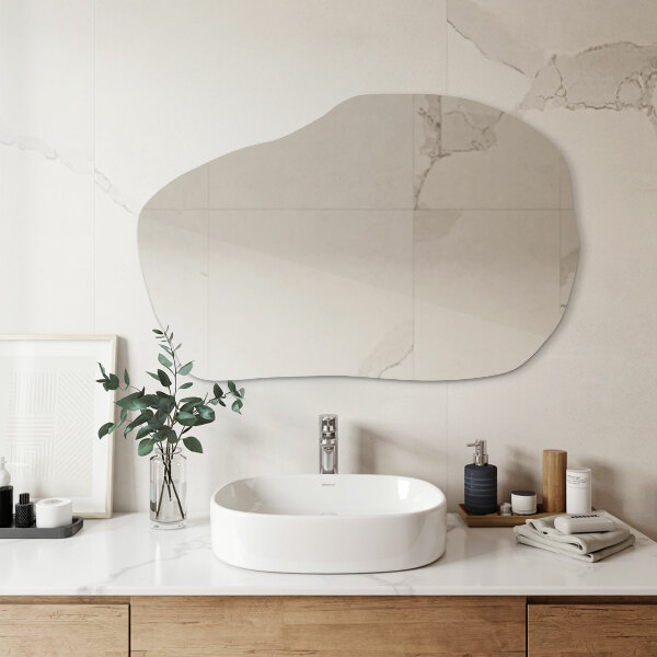 Organic shaped mirror frameless 31x20 in