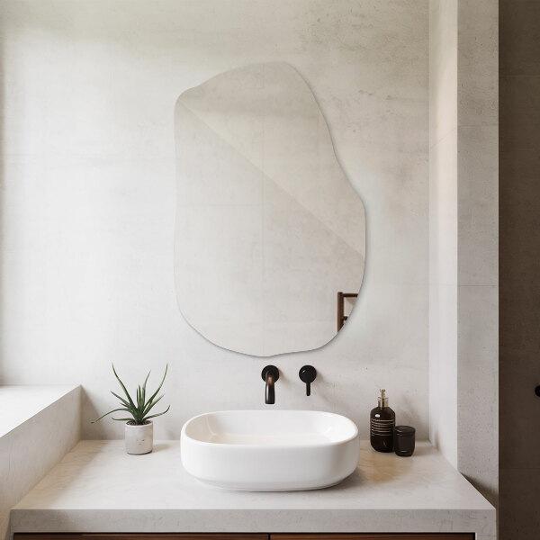 Organic shaped mirror frameless 31x20 in
