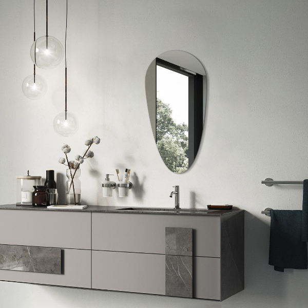 Asymmetrical teardrop mirror without frame 16x32 in