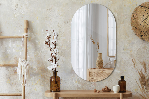 Oval wall mirror without frame 18x31 in