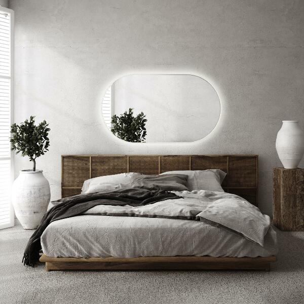 Led oval wall mirror 46x80 cm