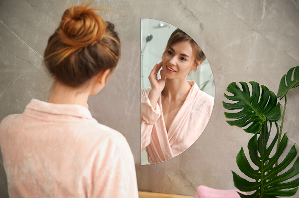 Modern half mirror without frame 20x40 in