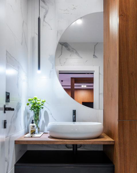 Modern half mirror without frame 20x40 in