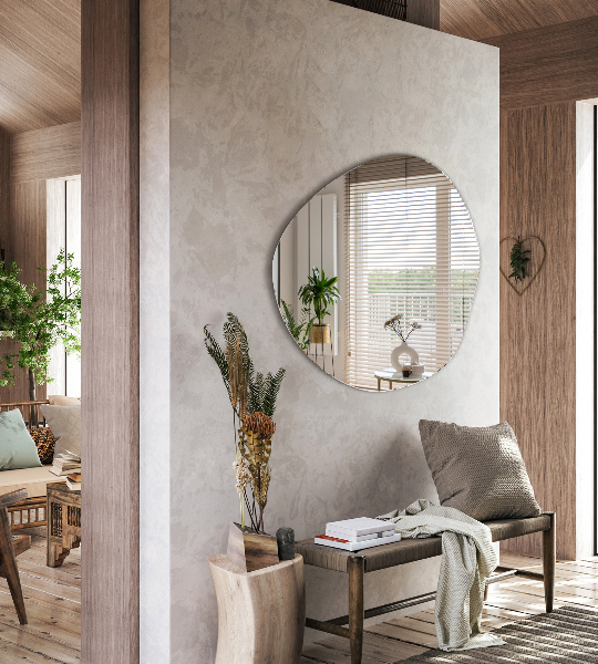 Organic frameless mirror 27x26 in