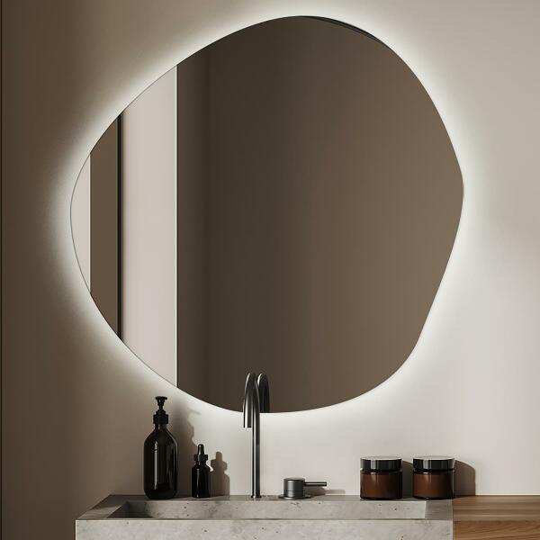 Organic shape led backlit mirror 68x67 cm