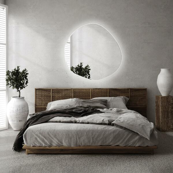 Organic shape led backlit mirror 87x86 cm