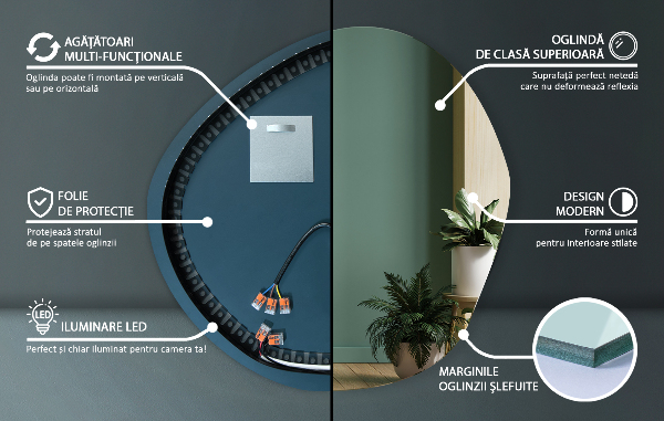 Irregular led mirror 97x96 cm