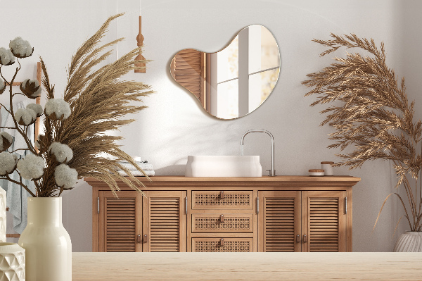 Mirror pebble shape without frame 48x48 cm