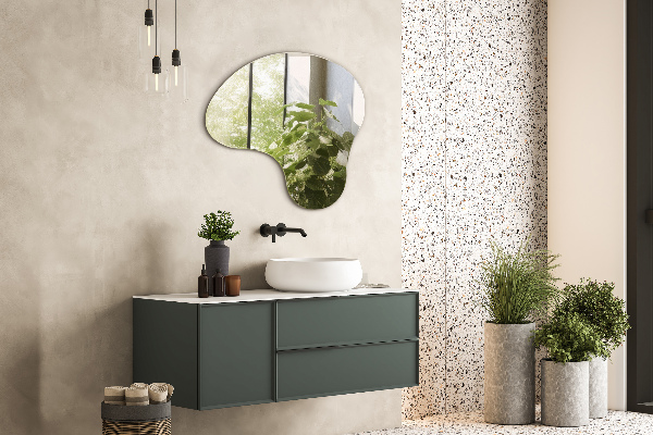 Mirror pebble shape without frame 48x48 cm