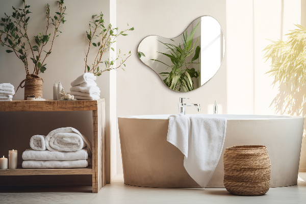 Mirror asymmetrical without frame 58x58 cm