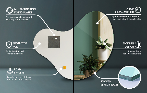 Mirror organic without frame 68x67 cm