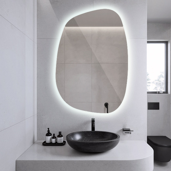 Asymmetrical led mirror 49x34 cm