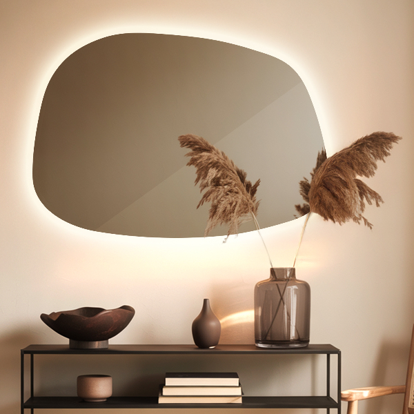 Asymmetrical led mirror 49x34 cm