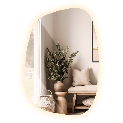 Organic mirror with led lights 55x38 cm