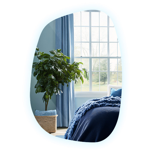 Organic mirror with led lights 55x38 cm